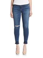 J Brand 835 Mid-rise Distressed Cropped Skinny Jeans