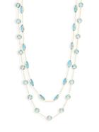 Saks Fifth Avenue Marquis 14k Gold & Blue Topaz Multi-strand Necklace