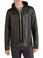 Guess Zip-out Fleece & Faux Leather Jacket