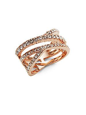 Saks Fifth Avenue Rose Gold Pave Band Ring