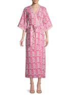 Alexia Admor Printed Kimono Maxi Wrap Dress