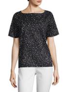 Eileen Fisher Organic Cotton Dot-print Top