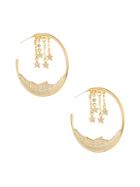 Eye Candy La Luxe Starry Night Goldtone & Crystal Hoop Earrings