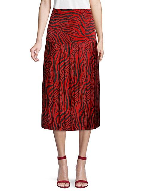 Lea & Viola Zebra-print Midi Skirt