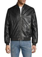 Saks Fifth Avenue Full-zip Leather Bomber Jacket