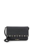 Karl Lagerfeld Paris Scalloped Faux Pearl Leather Crossbody Bag