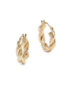 Saks Fifth Avenue 14k Yellow Gold Twisted Tube Hoop Earrings