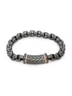 Saks Fifth Avenue Stainless Steel & Goldtone Herringbone Chain Bracelet