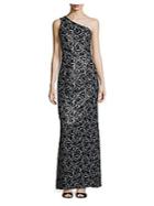 Karl Lagerfeld Paris One-shoulder Floral Gown