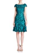 Theia Petal-embellished Dress