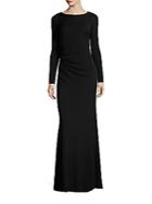 Theia Cowl Back Jersey Gown
