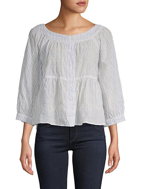 Free People Striped Boatneck Top