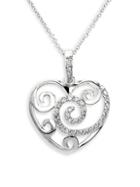 Effy 14k White Gold Diamond Heart Pendant Necklace
