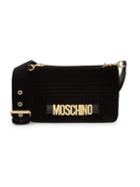 Moschino Logo Velvet Crossbody Bag