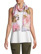 Vince Camuto Floral-print Logo Scarf