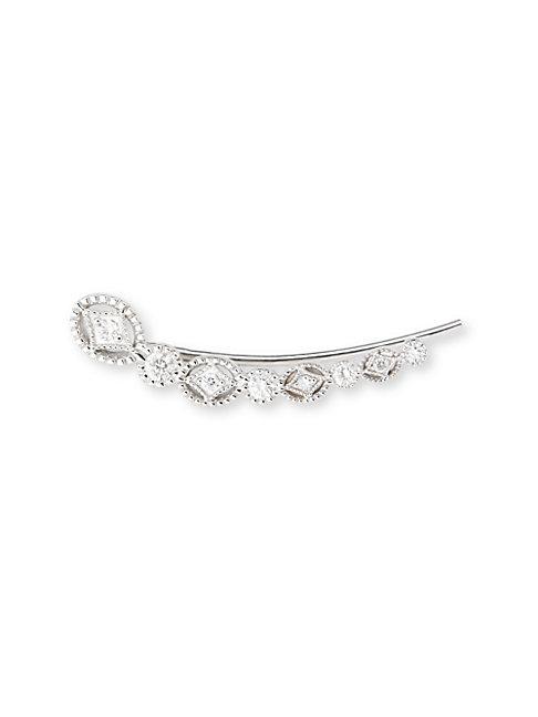 Sara Weinstock Marquis 18k White Gold & Diamond Single Crawler Earring