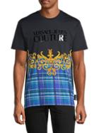 Versace Jeans Couture Plaid-front Cotton Tee