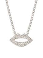 Saks Fifth Avenue 14k White Gold & Diamond Lips Pendant Necklace