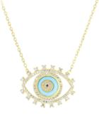 Chloe & Madison Crystal Evil Eye Pendant Necklace