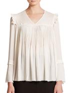 See By Chlo Pleated Woven Blouse
