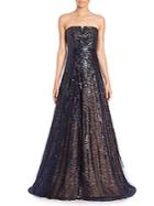Peserico Linear Sequin Strapless Gown