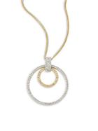 Effy Diamond & 14k White And Yellow Gold Pendant Necklace