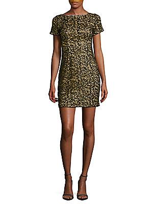 Aidan By Aidan Mattox Sequined Embroidered Dress