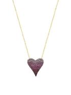 Gabi Rielle Cubic Zirconia Deep Heart Pave Pendant Necklace