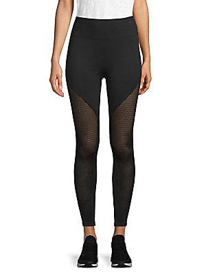 Betsey Johnson Performance Mesh-accented Active Leggings