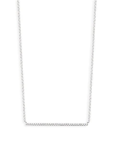 Saks Fifth Avenue 14k White Gold Diamond Bar Pendant Necklace