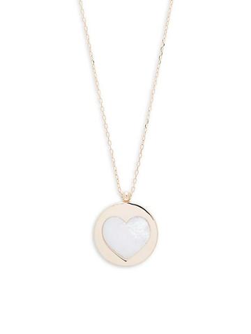Sphera Milano Made In Italy Heart Coin Mother-of-pearl & 14k Yellow Gold Pendant Necklace