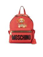 Moschino Logo Faux Leather Backpack