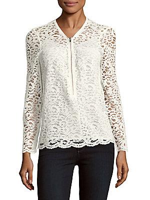 The Kooples Signature V-neck Lace Top