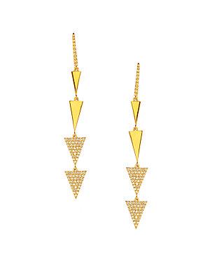 Lana Jewelry Flawless 14k Yellow Gold & Diamond Electric Spike Drop Earrings