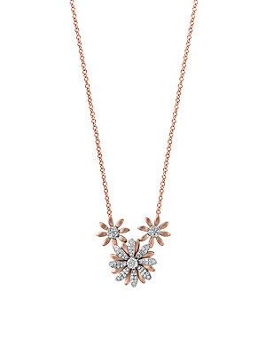 Effy Rose Gold & Diamond Flower Pendant Necklace