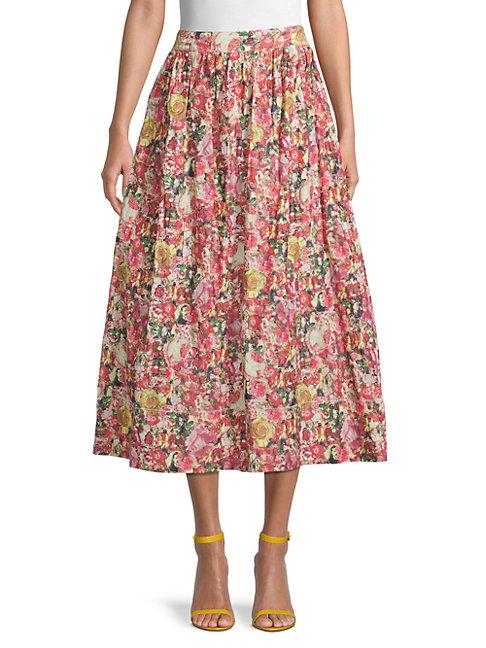 Marni Floral-print A-line Skirt