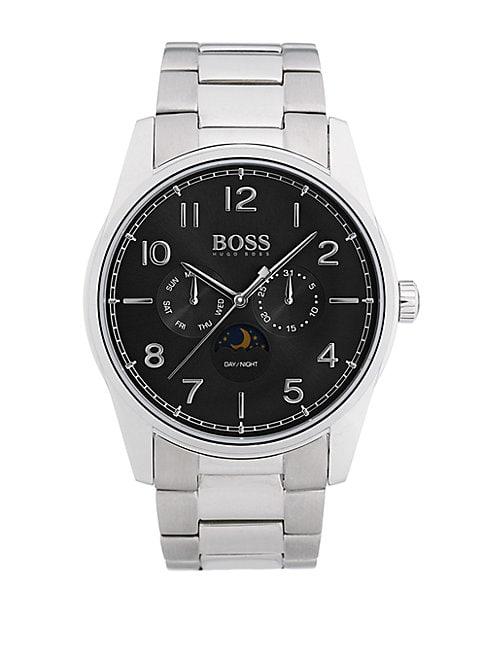 Hugo Boss Heritage Silvertone Metal And Tri-link Bracelet Watch