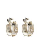 Gurhan 24k Goldplated Sterling Silver & White Sapphire Hoop Earrings