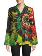 Valentino Tie-dyed Silk Button-down Shirt