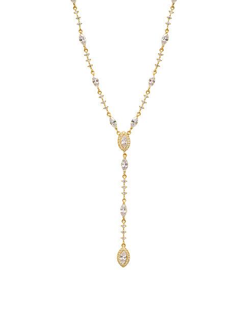 Gabi Rielle 22k Goldplated & Crystal Y-necklace