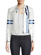 The Mighty Company Racing Stripe Leather Jacket