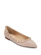 Valentino Point Toe Studded Leather Flats