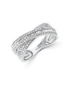 Effy Classique Diamond And 14k White Gold Crisscross Ring
