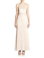 Abs Sheer Paneled Gown