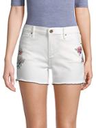 Driftwood Floral Embroidered Jean Shorts