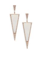 Meira T Diamond & Druzy 14k Rose Gold Triangle Drop Earrings