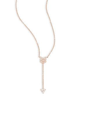 Ef Collection Trio Arrow Diamond And 14k Rose Gold Necklace