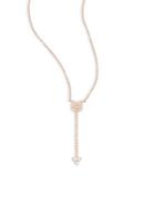 Ef Collection Trio Arrow Diamond And 14k Rose Gold Necklace