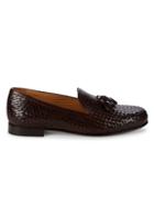 Saks Fifth Avenue Made In Italy Woven Leather Tassel Loafers