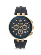 Versus Versace Logo Gent Chrono Goldtone Stainless Steel Leather-strap Watch